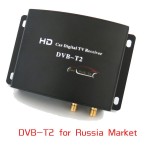 High Speed HD Car TV Tuner Mobile DVB-T T2 MPEG-4 Digital TV Receiver Box Dual antennas for Russia European