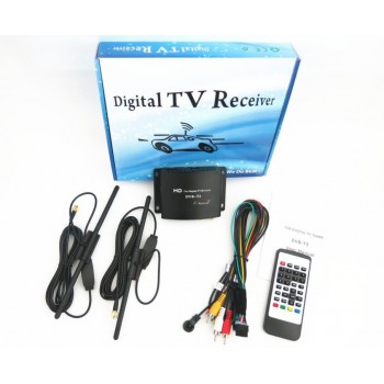 High Speed HD Car TV Tuner Mobile DVB-T T2 MPEG-4 Digital TV Receiver Box Dual antennas for Russia European