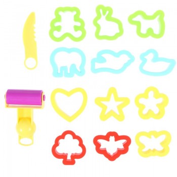 Kids Plastic Plasticine Mould Tools DIY Children Clay Cutters Moulds Toy Kit Funny Dough Modeling Tool with Knife Roller Toys