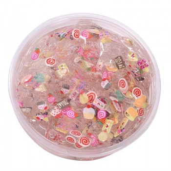 60ml Crystal Slime Transparent Clear Slime with Filler Jelly Cube Slime Diy Crafts for Kids Fruit Flower Modlein Clay Playdough