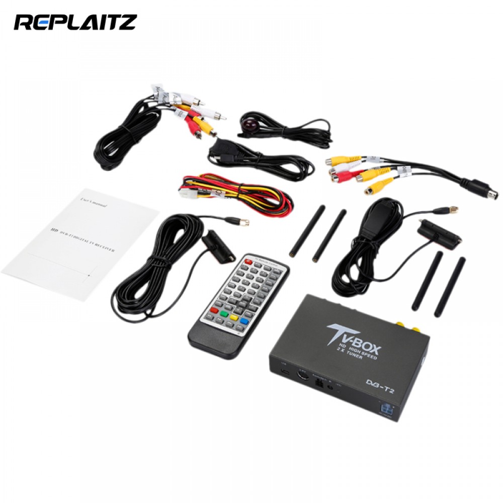 High Speed H.264 HD DVB-T2 Digital Car TV Box Receiver TV and Radio Channels Mobile Auto Television Box for Car Travelling