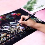 HIINST  16.1x11.3in Magic Scratch Art Painting Paper With Drawing Stick Kids Toy Painting Gift Toy Kid Drop Shipping L827