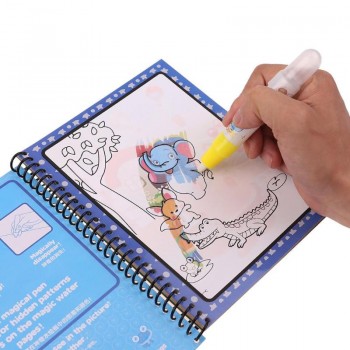 Coloring Magic Water Drawing Book with Pen Baby Educational Toy Animals Painting Writing Doodle Cloth Book Kids Drawing Board