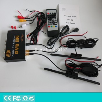 HD 1080P HDMI CVBS Mobile Digital TV Receiver Mobile Car DVB-T2 MPEG4 MPEG2 Digital TV Double Tuner HD Receiver Box Set