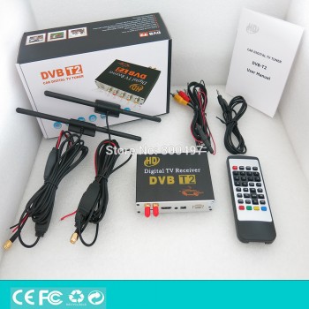 HD 1080P HDMI CVBS Mobile Digital TV Receiver Mobile Car DVB-T2 MPEG4 MPEG2 Digital TV Double Tuner HD Receiver Box Set