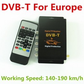 Car DVB-T Digital TV Receiver Box Compatible with SD MPEG2 and HD MPEG4 AVC/H.264 For Europe Country Support 140-190km/h Speed