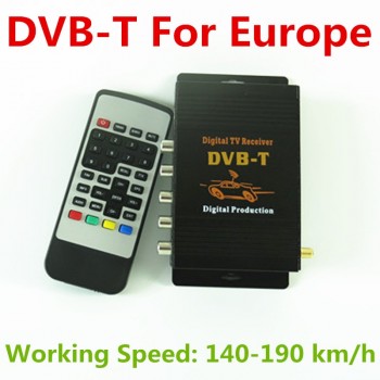 Car DVB-T Digital TV Receiver Box Compatible with SD MPEG2 and HD MPEG4 AVC/H.264 For Europe Country Support 140-190km/h Speed