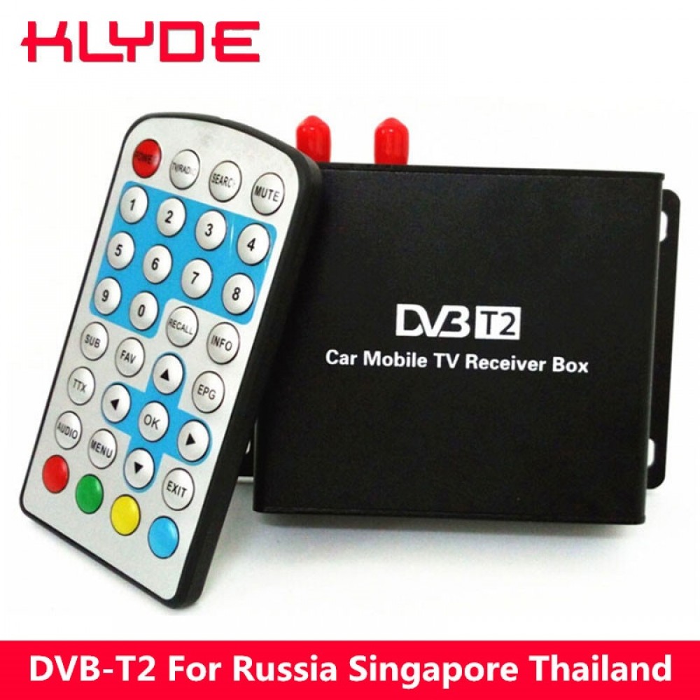 KLYDE DVB-T2 Digital TV Receiver Box For Russia Singapore Thailand Support 120-140km/h PVR Function and Multimedia Playback