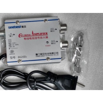 1 in 2 out  CATV Cable TV Video  Signal Amplifier AMP Booster Splitter Broadcast Equipments Accessories