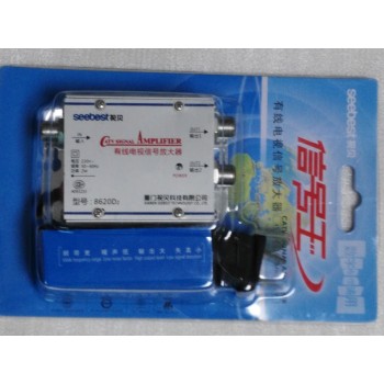 1 in 2 out  CATV Cable TV Video  Signal Amplifier AMP Booster Splitter Broadcast Equipments Accessories