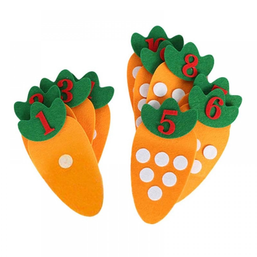 1set Educational Toy Non-woven Childrens Puzzle Handmade DIY Creative Toys Kindergarten Carrot Digital Teaching Aids