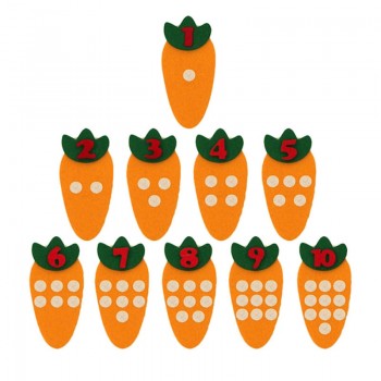 1set Educational Toy Non-woven Childrens Puzzle Handmade DIY Creative Toys Kindergarten Carrot Digital Teaching Aids