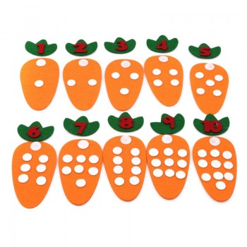 1set Educational Toy Non-woven Childrens Puzzle Handmade DIY Creative Toys Kindergarten Carrot Digital Teaching Aids