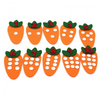 1set Educational Toy Non-woven Childrens Puzzle Handmade DIY Creative Toys Kindergarten Carrot Digital Teaching Aids