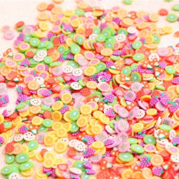 Happy Monkey In Stock 10g/Pack Slime DIY Accessories Toys Mini  Strawberry Fruit Slices Fluffy Clear Slime Supplies Gift Toy