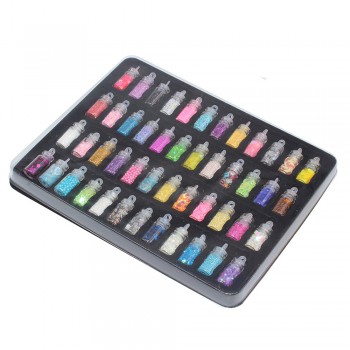 48Pcs Slime Supplies for Filler Fluffy Clay Slime Box Toys for Children Charms Slimes Kit DIY Sequins Glitter Accessories Kids