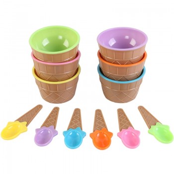 1 Set Ice Cream Bowl Spoon Clear Slime Fluffy Polymer Clay Box Bowl Educational Kids Toys for Children DIY Kits Accessories Gift