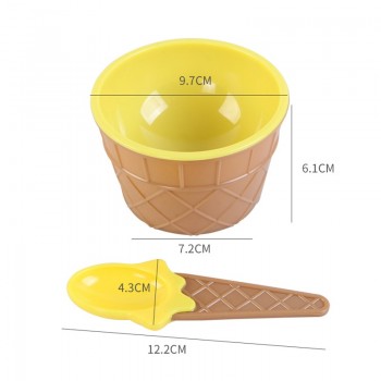 1 Set Ice Cream Bowl Spoon Clear Slime Fluffy Polymer Clay Box Bowl Educational Kids Toys for Children DIY Kits Accessories Gift