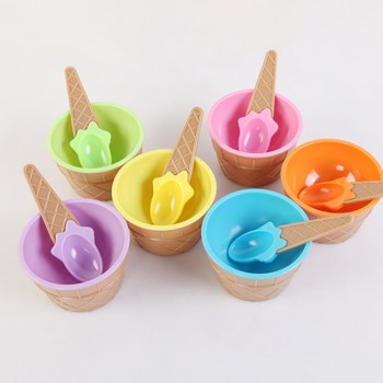 1 Set Ice Cream Bowl Spoon Clear Slime Fluffy Polymer Clay Box Bowl Educational Kids Toys for Children DIY Kits Accessories Gift