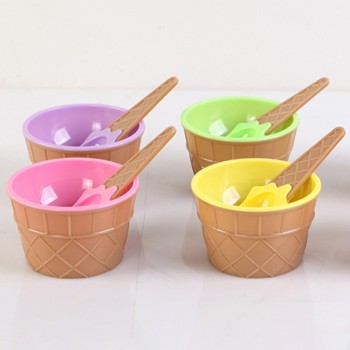 1 Set Ice Cream Bowl Spoon Clear Slime Fluffy Polymer Clay Box Bowl Educational Kids Toys for Children DIY Kits Accessories Gift