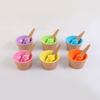 1 Set Ice Cream Bowl Spoon Clear Slime Fluffy Polymer Clay Box Bowl Educational Kids Toys for Children DIY Kits Accessories Gift