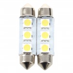 2X BULB SHUTTLE FESTOON 3 LED 39MM CANBUS WHITE