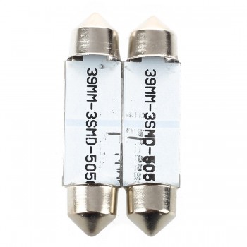 2X BULB SHUTTLE FESTOON 3 LED 39MM CANBUS WHITE