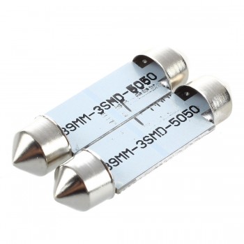 2X BULB SHUTTLE FESTOON 3 LED 39MM CANBUS WHITE