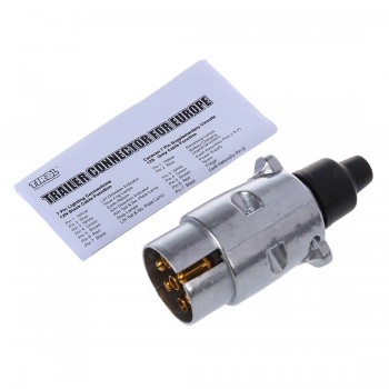 7-Pin Trailer Plug Heavy Duty Round Pin 7-Pole Wiring Connector 12V Towbar Towing Caravan Truck Plug N Type Trailer End