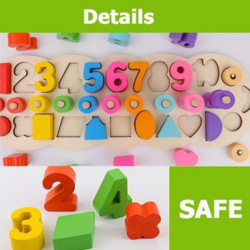 Preschool Wooden Montessori Toys Count Geometric Shape Cognition Match Baby Early Education Teaching Aids Math Toys For Children