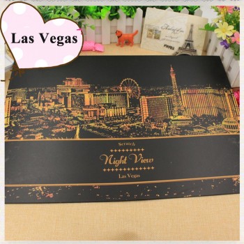 Decorative painting scratch Scraping painting drawing paper world Sightseeing pictures home decoration birthday gifts