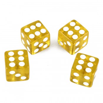 Vehicle Car Tyre Valve Cap Cover Dice Shape Yellow 4 Pcs