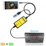 Vehemo Car USB Aux-in Adapter Audio Cable MP3 Player Input Interface For Miata RX8 Mazda 323 3 5 6 MX5 2003-2008 Car-styling