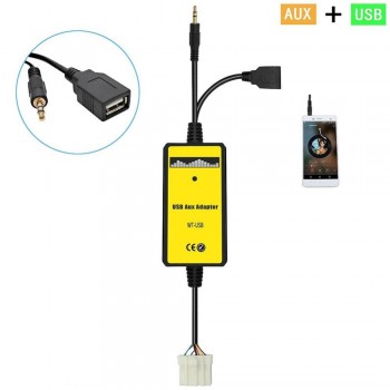 Vehemo Car USB Aux-in Adapter Audio Cable MP3 Player Input Interface For Miata RX8 Mazda 323 3 5 6 MX5 2003-2008 Car-styling