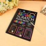 Large Magic Color Rainbow Scratch Paper DIY Doodling Rainbow Scratch Painting Children Educational Kids Learn 19*26cm