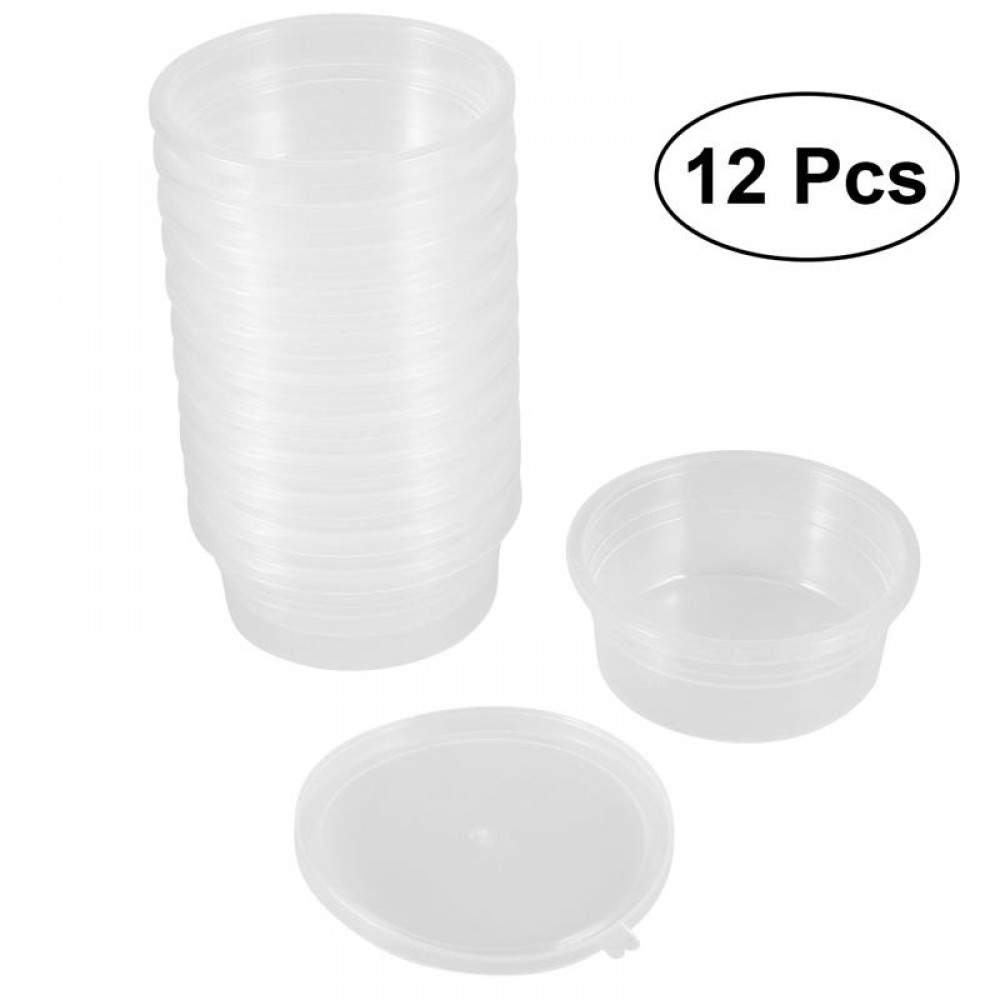 12 Pack Round Slime Foam Ball DIY Printing Craft Storage Containers Organizer Box with Lids for 20g Slime