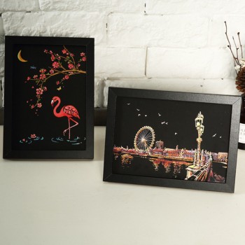 HIINST 4pcs 20x14cm Magic Scratch Art Painting Paper With Drawing Stick Kids Toy Painting Gift Toy Kid Drop Shipping L827