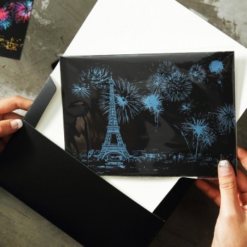HIINST 4pcs 20x14cm Magic Scratch Art Painting Paper With Drawing Stick Kids Toy Painting Gift Toy Kid Drop Shipping L827