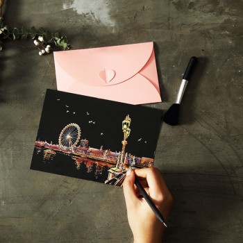 HIINST 4pcs 20x14cm Magic Scratch Art Painting Paper With Drawing Stick Kids Toy Painting Gift Toy Kid Drop Shipping L827