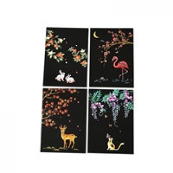 HIINST 4pcs 20x14cm Magic Scratch Art Painting Paper With Drawing Stick Kids Toy Painting Gift Toy Kid Drop Shipping L827