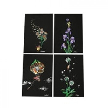 HIINST 4pcs 20x14cm Magic Scratch Art Painting Paper With Drawing Stick Kids Toy Painting Gift Toy Kid Drop Shipping L827