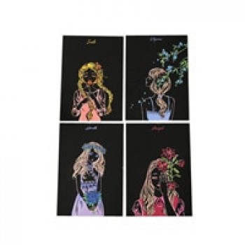 HIINST 4pcs 20x14cm Magic Scratch Art Painting Paper With Drawing Stick Kids Toy Painting Gift Toy Kid Drop Shipping L827