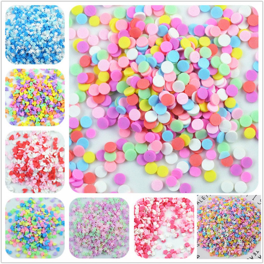 100g/bag Slime Clay Fake Candy Sweets Sugar Sprinkle Decorations for Fake Cake Dessert Food Particles Decoration Toys