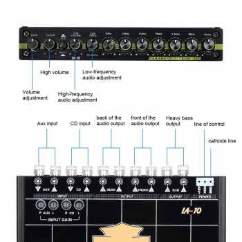 Car Audio Modified Graphic Equalizer EQ 7s Car Audio Stereo Tuner W/ 3.5mm Aux-in amp; Knob Car Auto Accessories