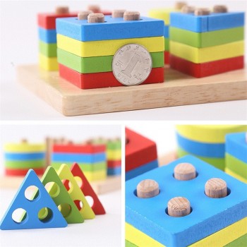 Montessori Toys Educational Wooden Toys for Children Early Learning Exercise Hands-on ability Geometric Shapes Matching Games