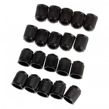 20pcs Plastic Bike Bicycle Valve Dust Caps Car Van Motorbike Tyre Tubes Black