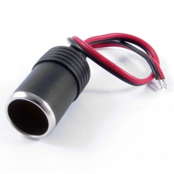 Car Charger Power Cigarette Lighter Female Socket Black w 26cm Cable