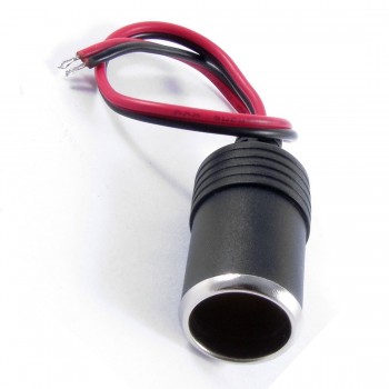 Car Charger Power Cigarette Lighter Female Socket Black w 26cm Cable