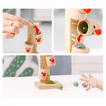 Baby Montessori Wooden Blocks Tree Marble Ball Run Track Game Kids Children Intelligence Educational Toy Baby Childrens Day Gift