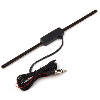 New 1pc Black Universal Car New 12V Electronic Stereo AM/FM Radio Hidden Amplified Antenna